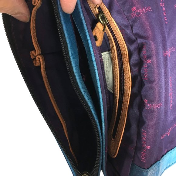 Anuschka NEVER USED Handpaint Leather Small Cross Body Bag Bird Blue - Picture 9 of 16